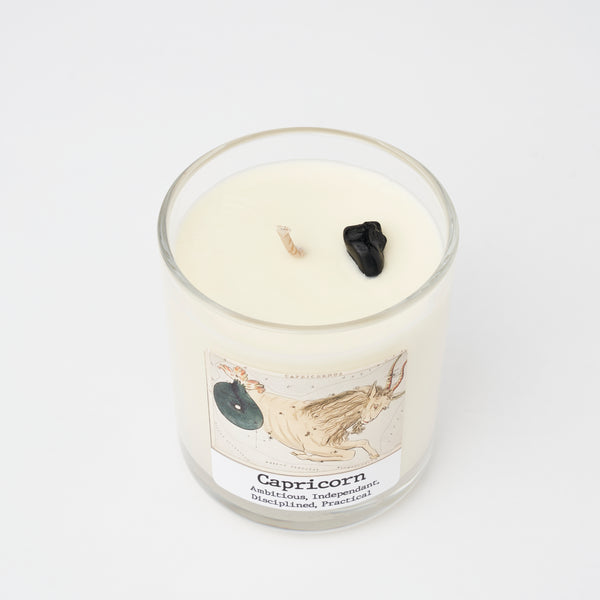 Capricorn Crystal Candle