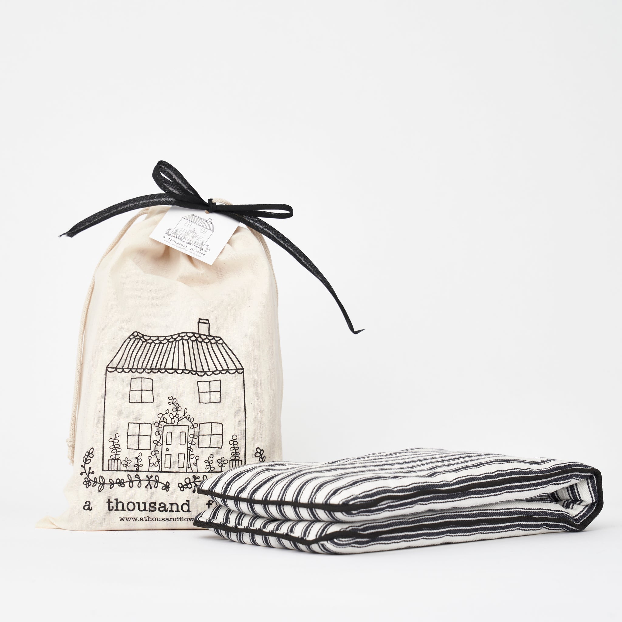 Black Stripe Cotton Heat Bag