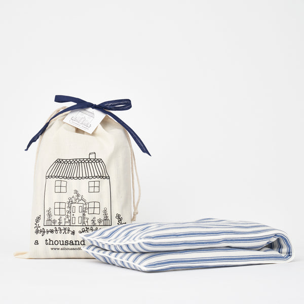 Navy Stripe Cotton Heat Bag
