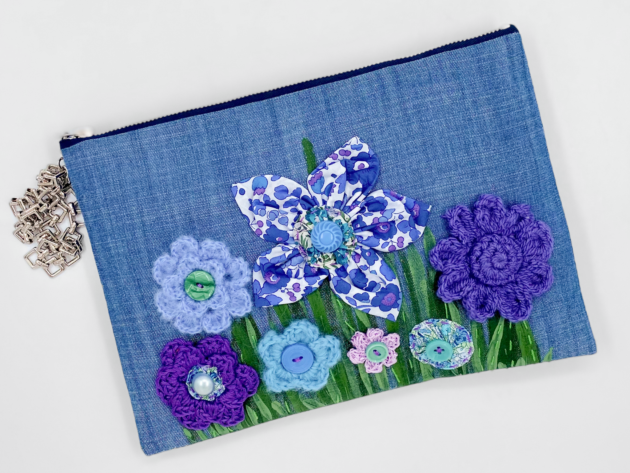 Willow Denim Clutch Bag