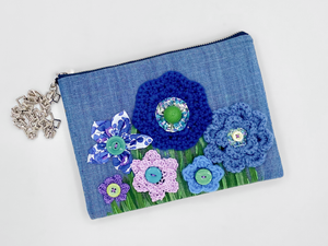 Willow Medium Denim Clutch Bag