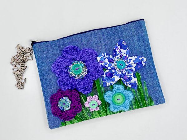 Willow Medium Denim Clutch Bag